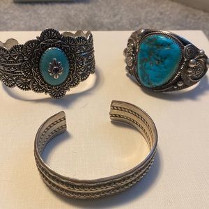 Metal and stone bracelets